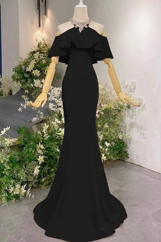 Long Prom Dress Mermaid Off the Shoulder Evening Party Dress simple gentle atmospheric and unique desi Brin by YiHuiw