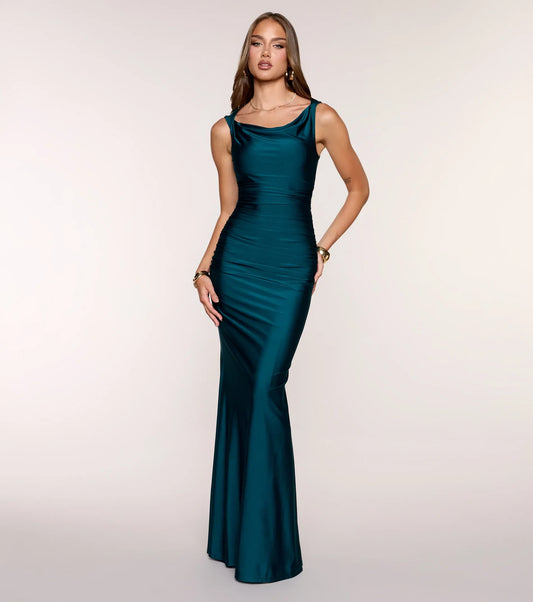 Mermaid Cowl Neck Sleeveless Floor-Length Wedding Dress - Yihuiw by Yihuiw