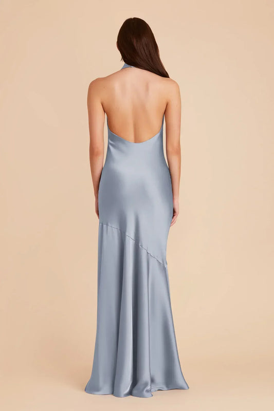 Mermaid Halter Open Back Floor-Length Wedding Dress - Yihuiw by Yihuiw