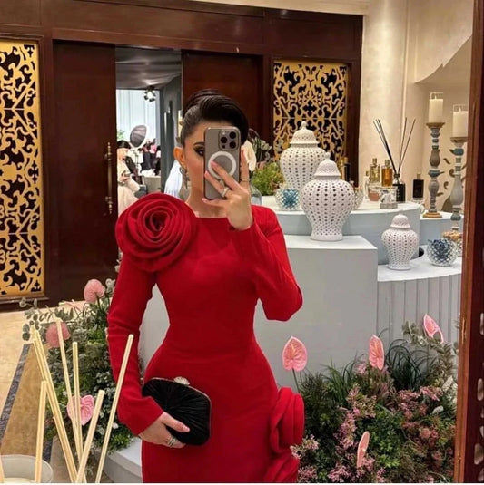 Luxury Red Mermaid Prom Dress Split Special Occasion Dresses Long simple gentle atmospheric and unique desi Bring summer colors to enhance whiteness by YiHuiw