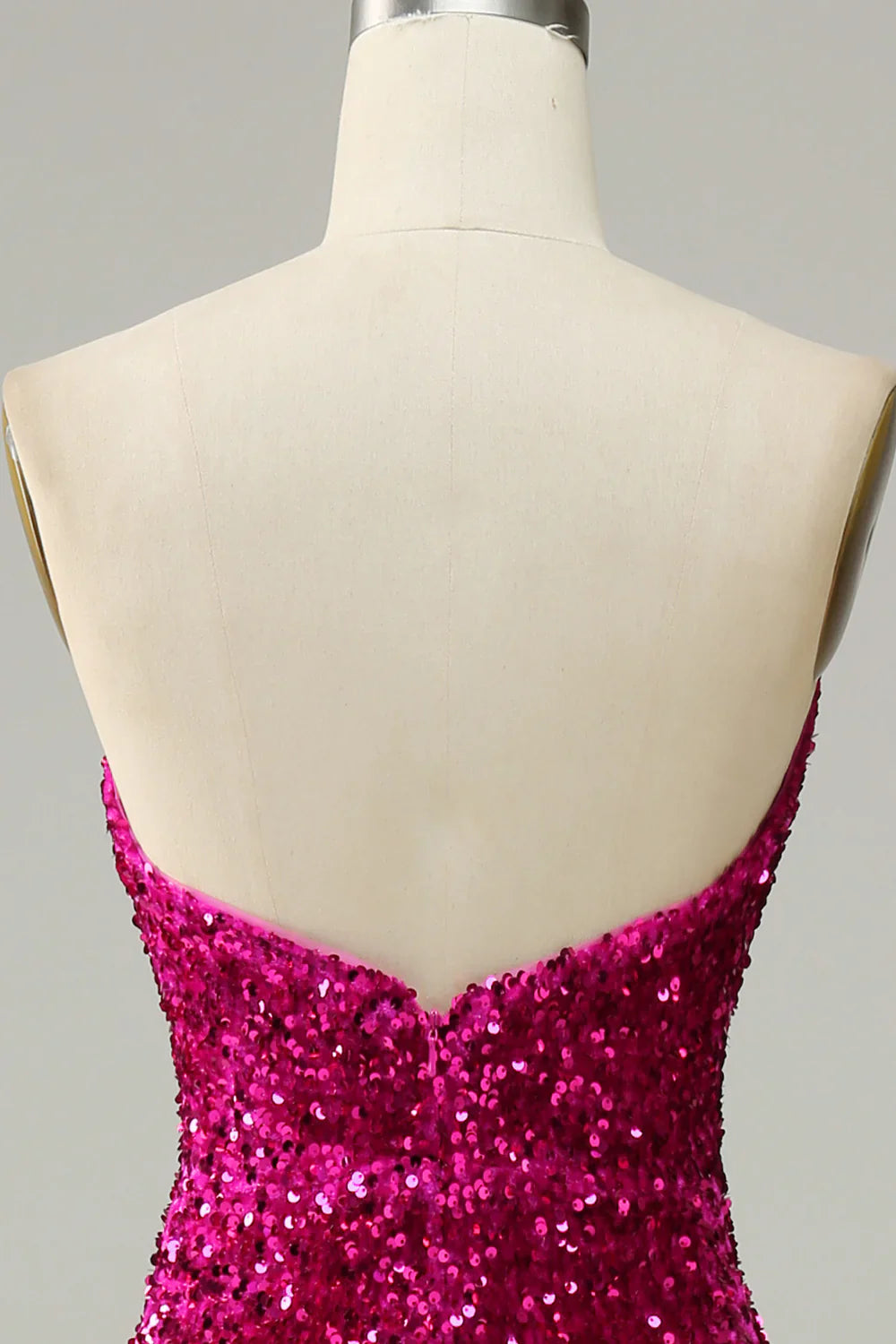 Hot Pink Sequin Mermaid Prom Dress with Sweetheart Neckline and High Slit – Glamorous Formal Evening Gown