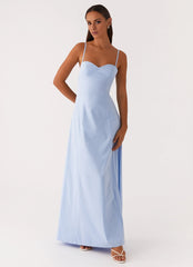 Minimalist-Lux Sweetheart Neck Sleeveless Spaghetti-Strap Sweetheart Tie-Back Floor-Length Prom Dress