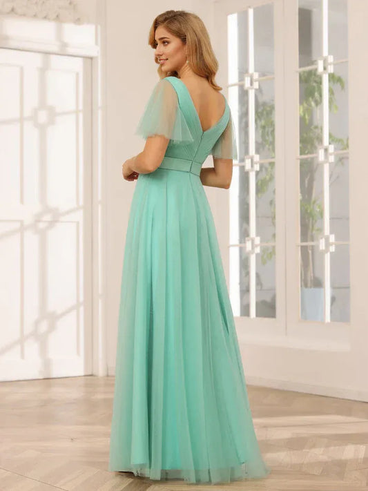 Empire Waist Tulle Mini Wedding Dress - Yihuiw by Yihuiw