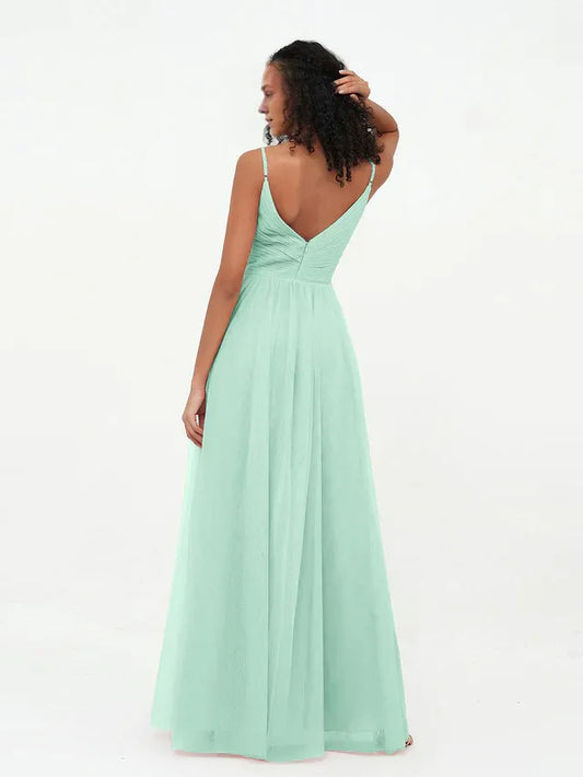 Empire Waist Spaghetti Strap Tulle Wedding Dress - Yihuiw by Yihuiw