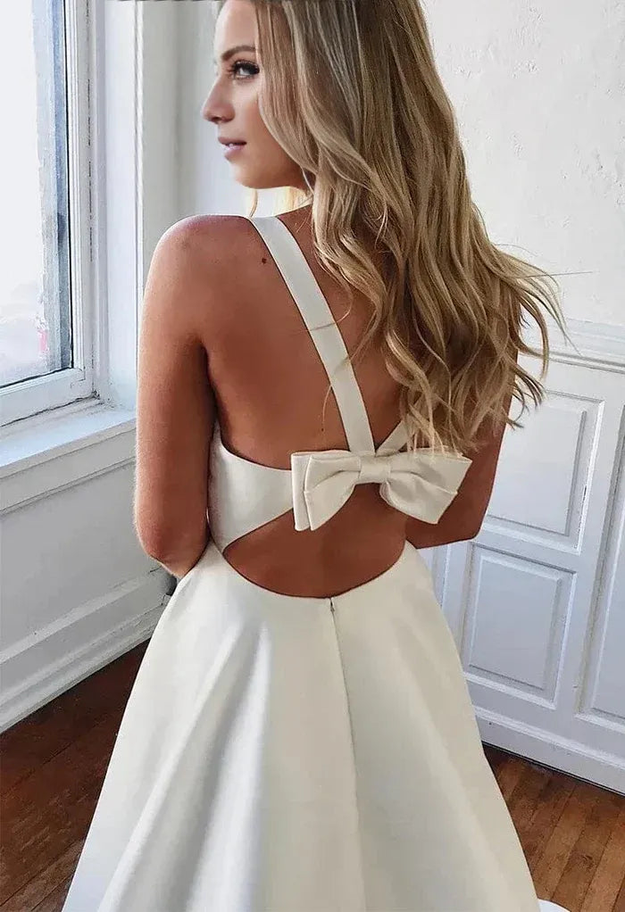 A-Line Train Wedding Dress - Yihuiw by Yihuiw