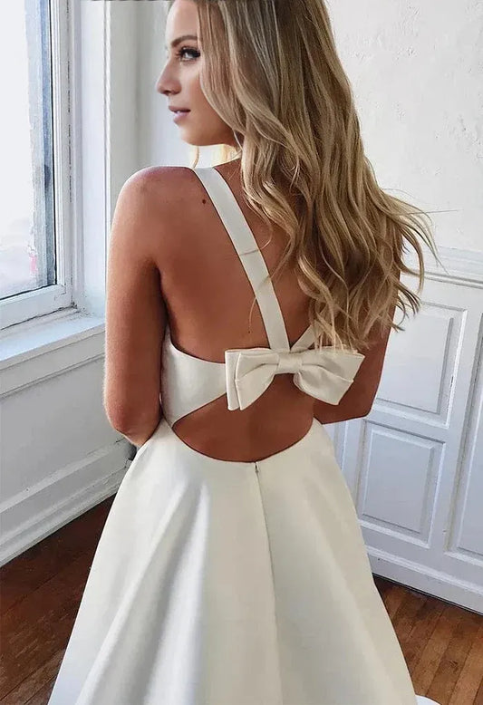 A-Line Train Wedding Dress - Yihuiw by Yihuiw