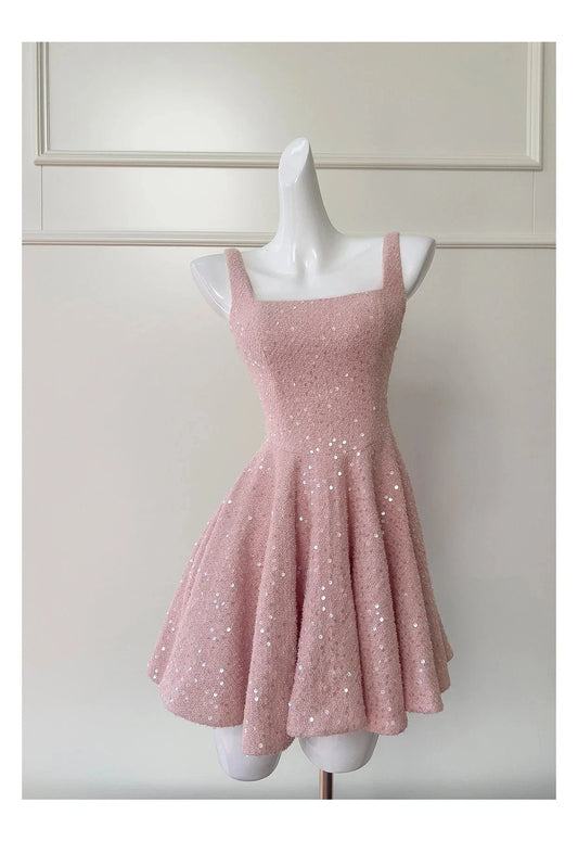 Modest A line Square Pink Short Mini Formal 8th Grade Homecoming Dresses Middle School Short Cocktail Dress Hoco Outfits simple gentle atmospheric and unique desi Bring summer colors to enhance whiteness by YiHuiw