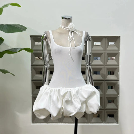 Modest Sheath Square Neck Tight Short White Formal Homecoming Dress Short 18th Birthday Outfits Graduation Dress Cocktail Dresses by YiHuiw