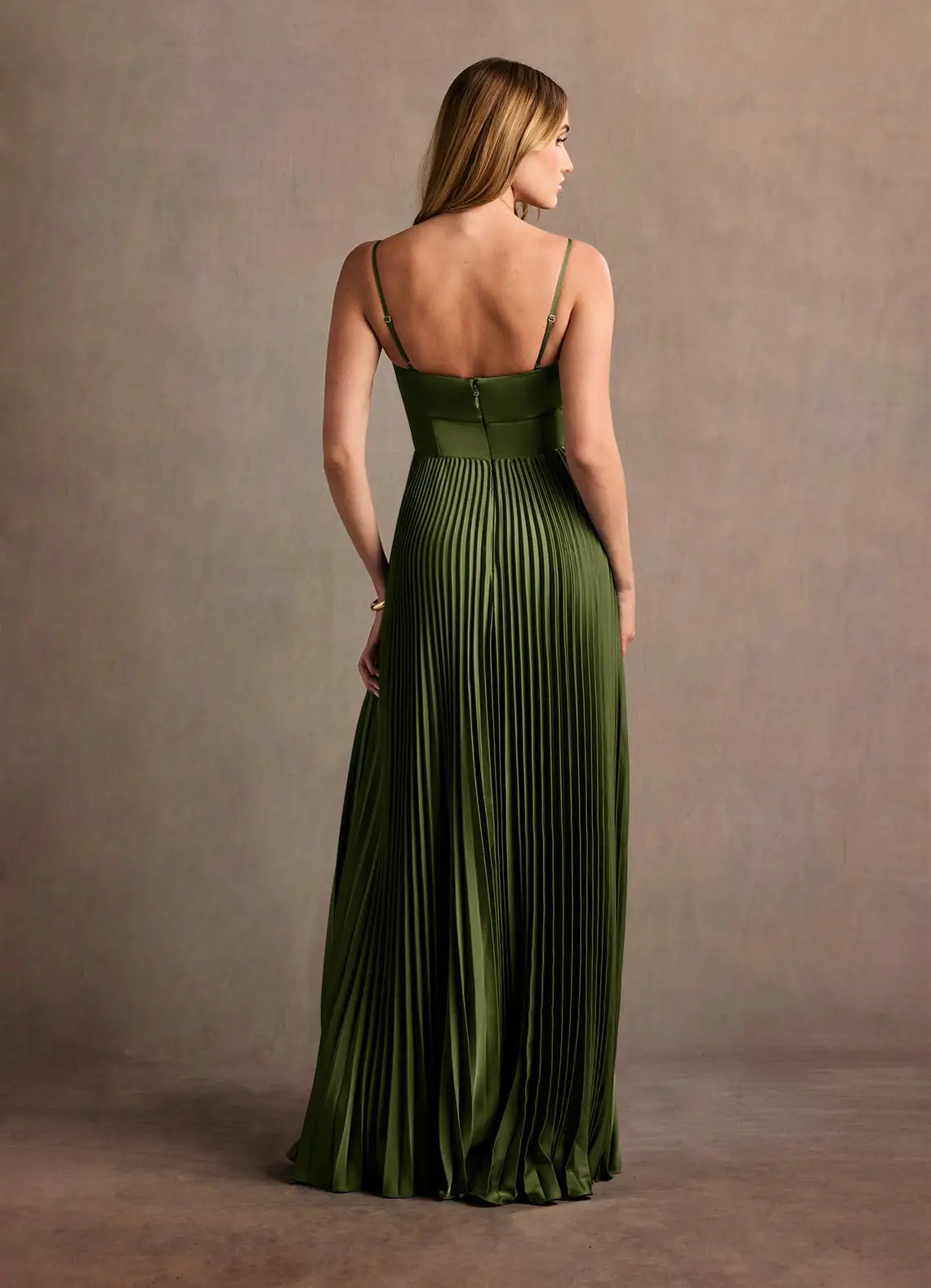 Spaghetti Strap Lace-Up Back High Slit Floor-Length Wedding Dress - Yihuiw by Yihuiw