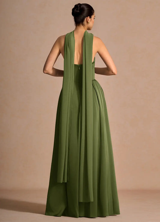 A-Line Strapless High Slit Floor-Length Wedding Dress - Yihuiw by Yihuiw