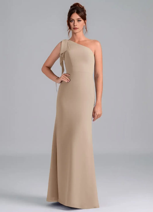 Mermaid One-Shoulder Chiffon Wedding Dress - Yihuiw by Yihuiw