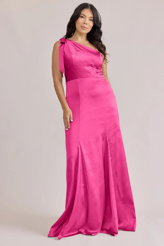 Mermaid One-Shoulder Satin Backless Wedding Dress - Yihuiw by Yihuiw