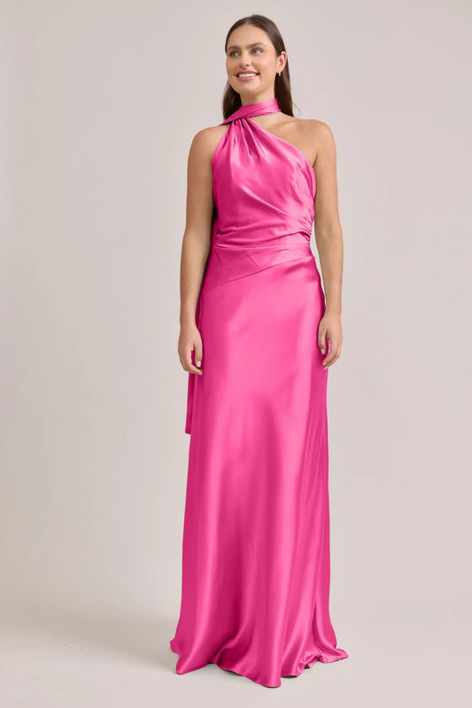 Mermaid Halter Satin Open Back Wedding Dress - Yihuiw by Yihuiw