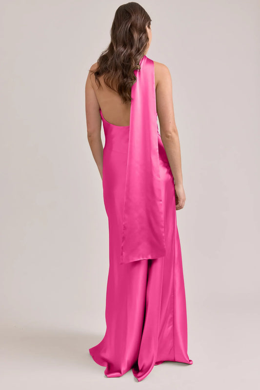 Mermaid Halter Satin Open Back Wedding Dress - Yihuiw by Yihuiw