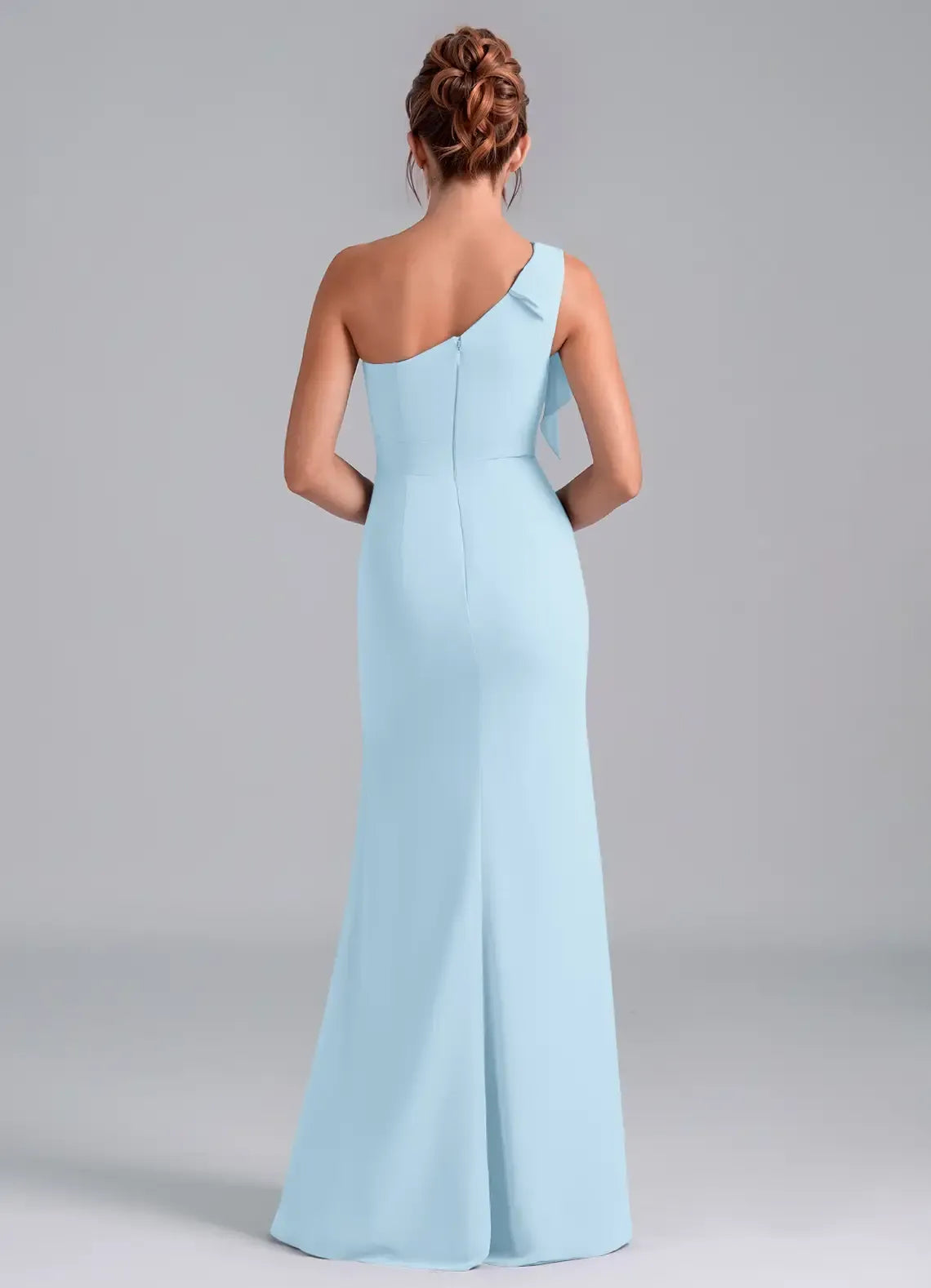 Mermaid One-Shoulder Crepe Ruffled Wedding Dress - Yihuiw by Yihuiw