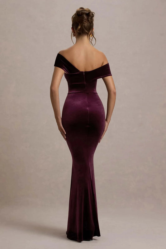Opulent Mermaid One Shoulder Draped Accent Sleeveless Floor Length Prom Dress by YiHuiw