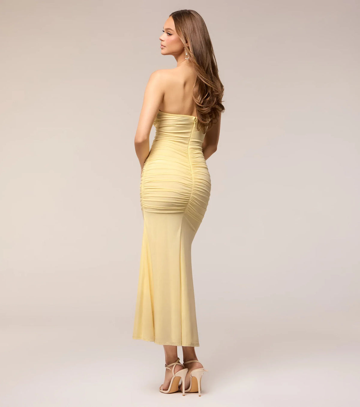 Yellow Bodycon Sweetheart High Slit Midi Party Dress - Yihuiw by Yihuiw