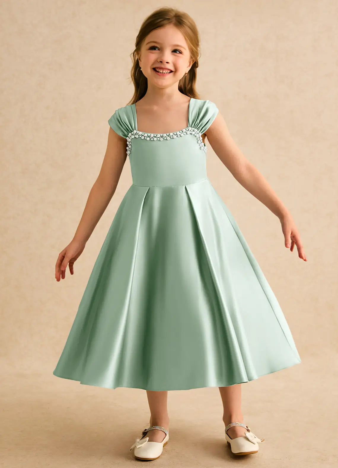 A-Line Sweetheart Cap Sleeve Midi Formal Dress - Yihuiw by Yihuiw