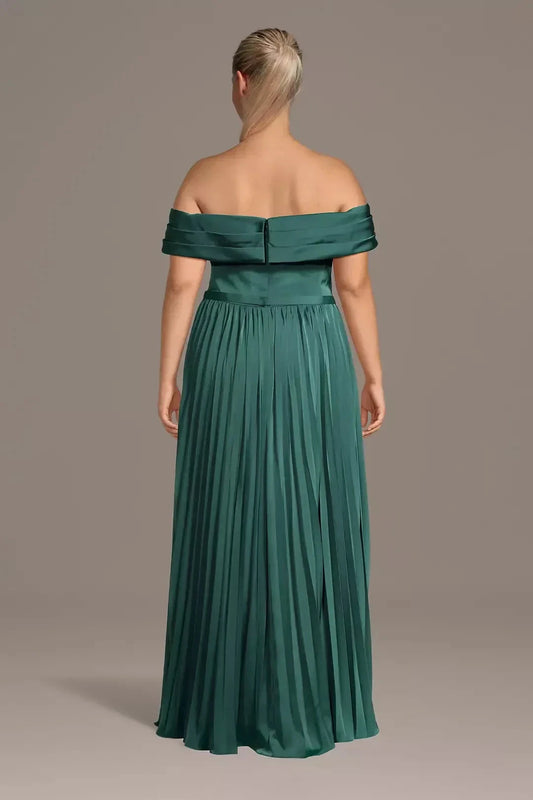 Plus Size Lovely A Line Off Shoulder Sleeveless Belted Back Floor Length Mother of the Bride Dress by YiHuiw
