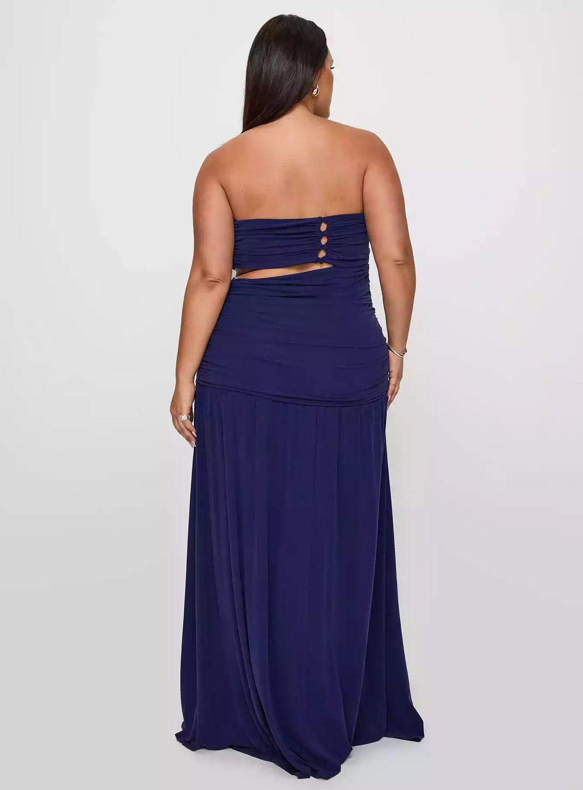 Vestidos de graduación llamativos de talla grande, palabra de honor, largos, plisados, con botones huecos, cremallera oculta y forro completo
