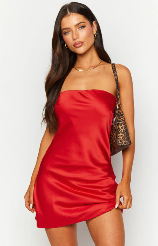 Bodycon Strapless Straight-Neck Open-Back Mini Homecoming Dress