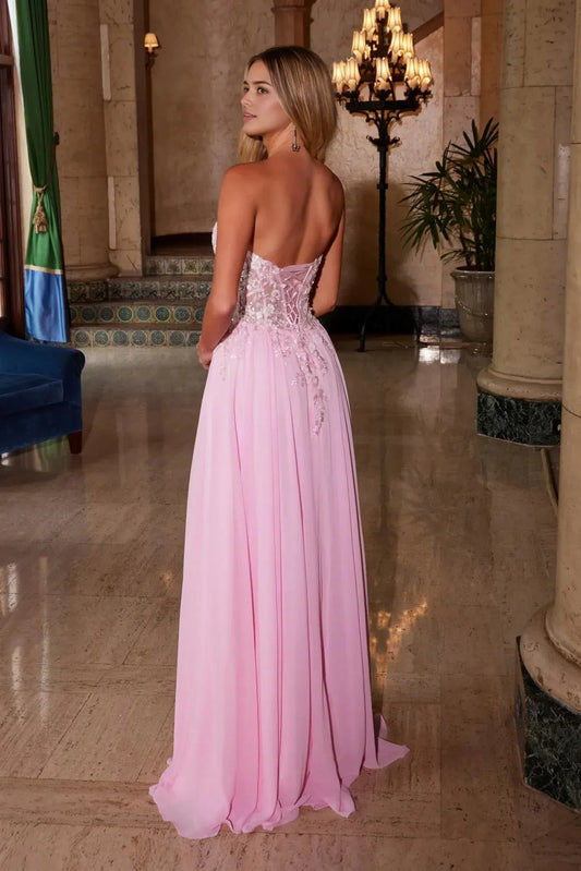 Romantic A-Line Sweetheart Sleeveless Lace Up Back Floor Length Prom Dress by YiHuiw