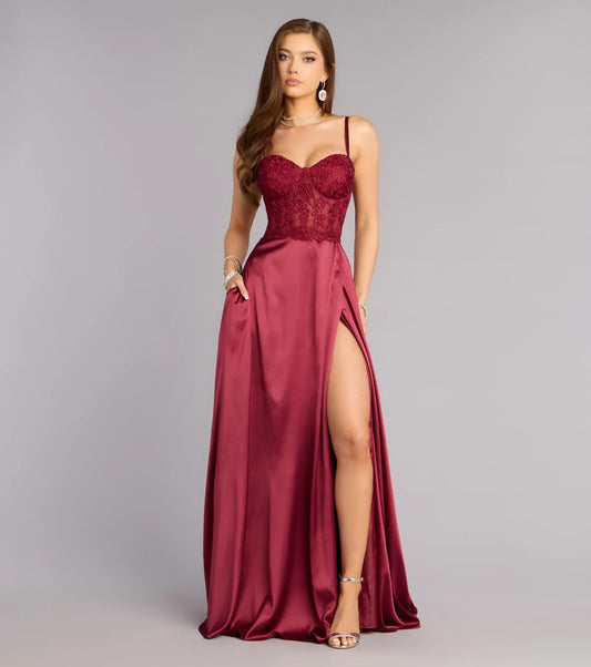 A-Line Sweetheart High Slit Floor-Length Wedding Dress - Yihuiw by Yihuiw