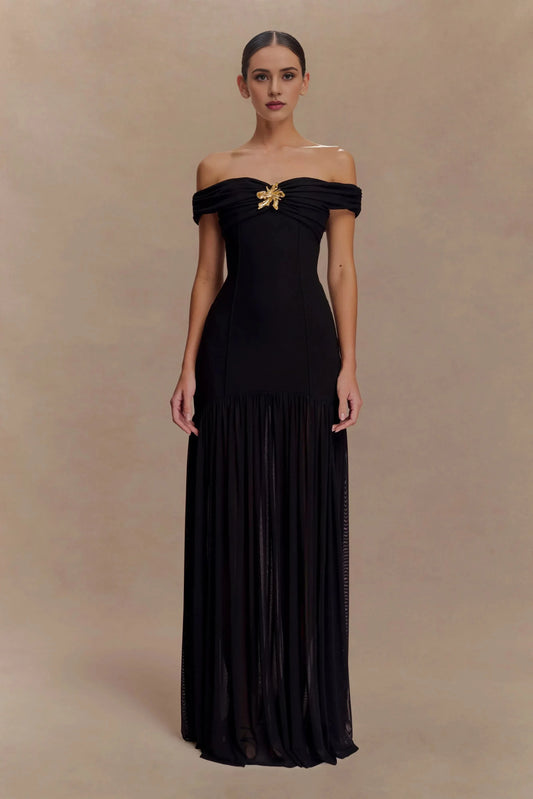 Romantic Mermaid Off Shoulder Short Sleeve Ruched Back Floor Length Prom Dress by YiHuiw