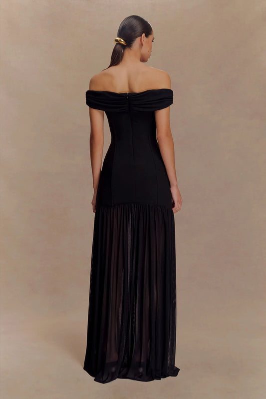 Romantic Mermaid Off Shoulder Short Sleeve Ruched Back Floor Length Prom Dress by YiHuiw
