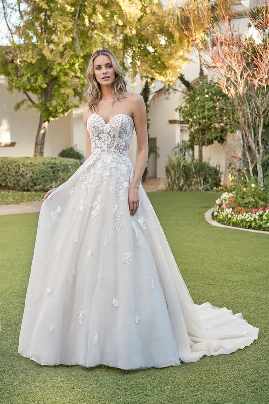 Sweetheart Lace Open Back Floor-Length Wedding Dress - Yihuiw by Yihuiw