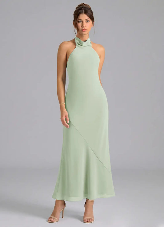 A-Line Spaghetti Strap Satin Floor-Length Wedding Dress - Yihuiw by Yihuiw