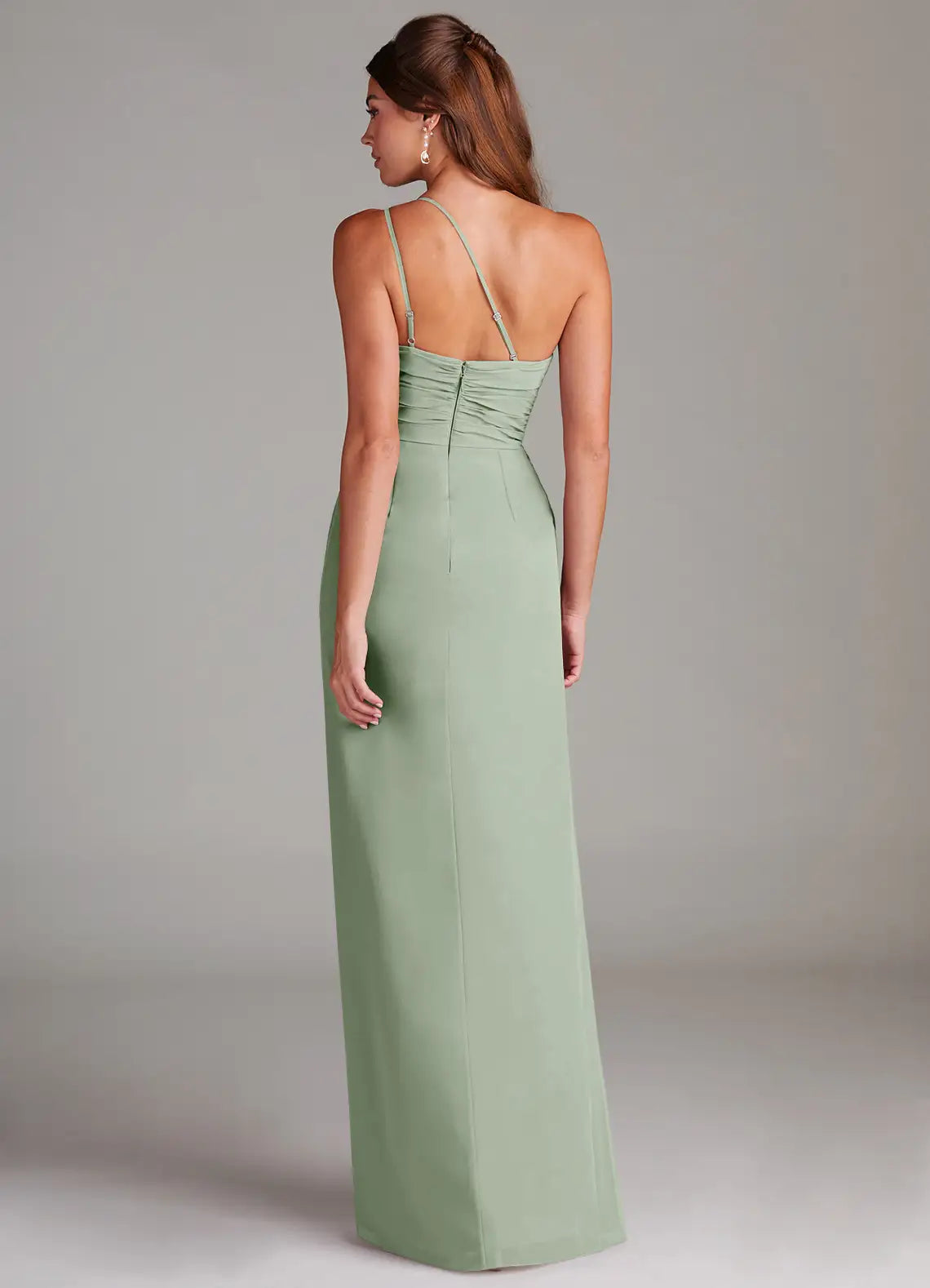 Mermaid Spaghetti Strap Chiffon High Slit Floor-Length Wedding Dress - Yihuiw by Yihuiw