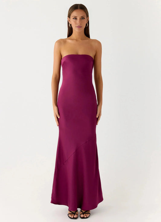 Satin-Smooth Off the Shoulder Neck Strapless Sleeveless Backless Mermaid Floor-Length Prom Dress by YiHuiw