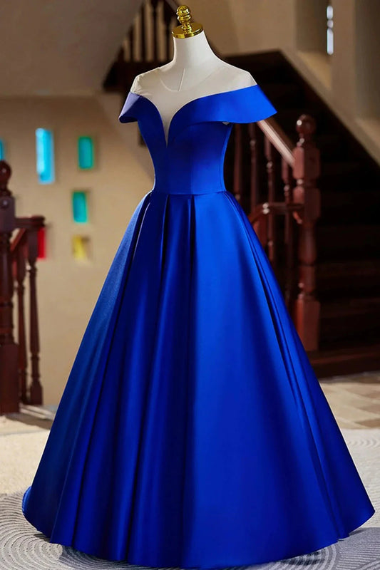 Satin Floor Length Prom Dress Elegant A-Line Evening Party Dress simple gentle atmospheric and unique desi Bring summer by YiHuiw