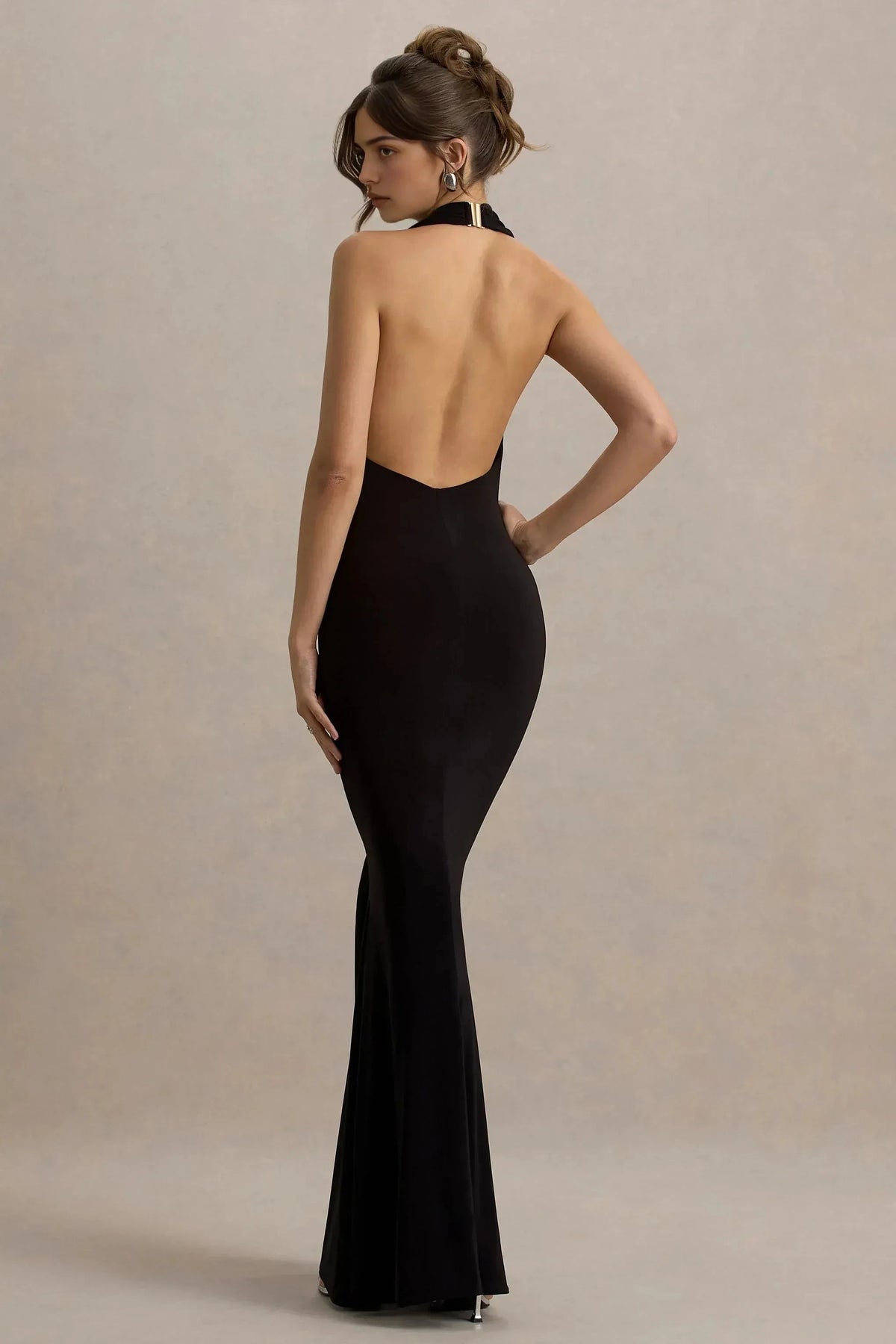 Sensational Mermaid Halter Neck Sleeveless Open Back Floor Length Prom Dress by YiHuiw