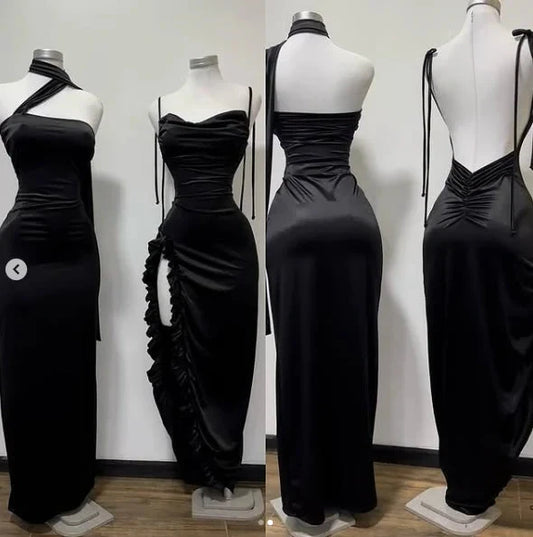 Sexy Black Sheath Prom Dresses Gala Dress Woman for Party simple gentle atmospheric and unique desi Bring summer colors to enhance whiteness by YiHuiw