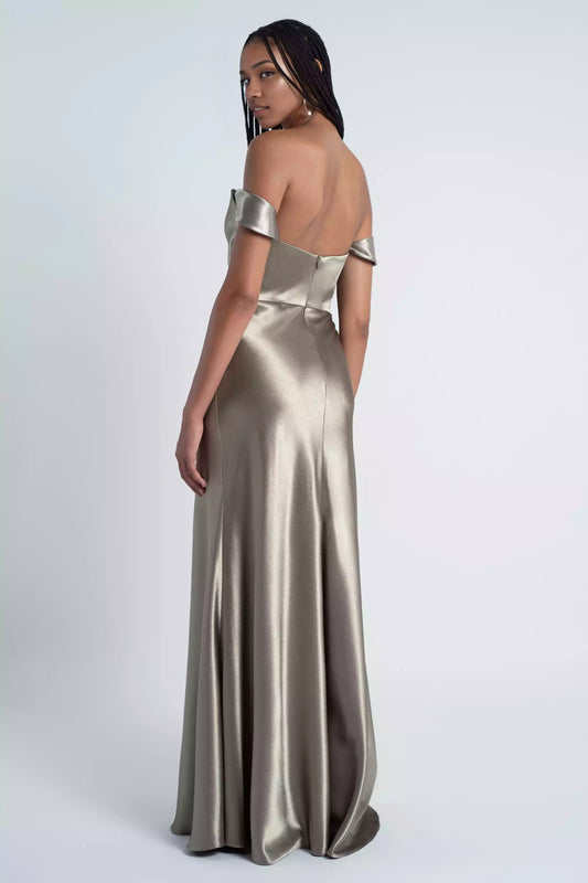 Sexy and charming heart-shaped collar tight corset, off shoulder slanted skirt, scarf collar, natural waist seam, Bridesmaid Dresses
