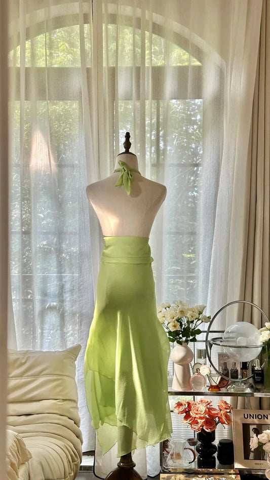 Shiny Fashion Elegant Exquisite Beading Long Chiffon Fairy Ball Gown Evening Dress simple gentle atmospheric and unique desi Bring summer colors to enhance whiteness by YiHuiw