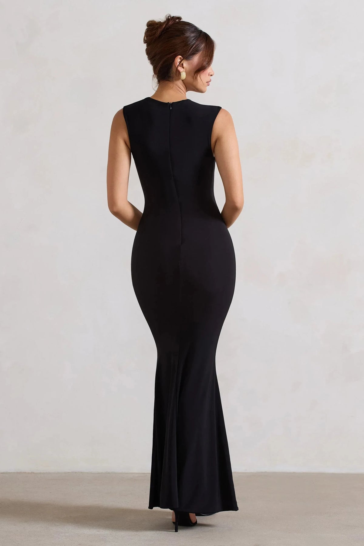 Sleek Mermaid Asymmetric Neck Sleeveless Zipper Back Floor Length For Ladies Evening Dress by YiHuiw