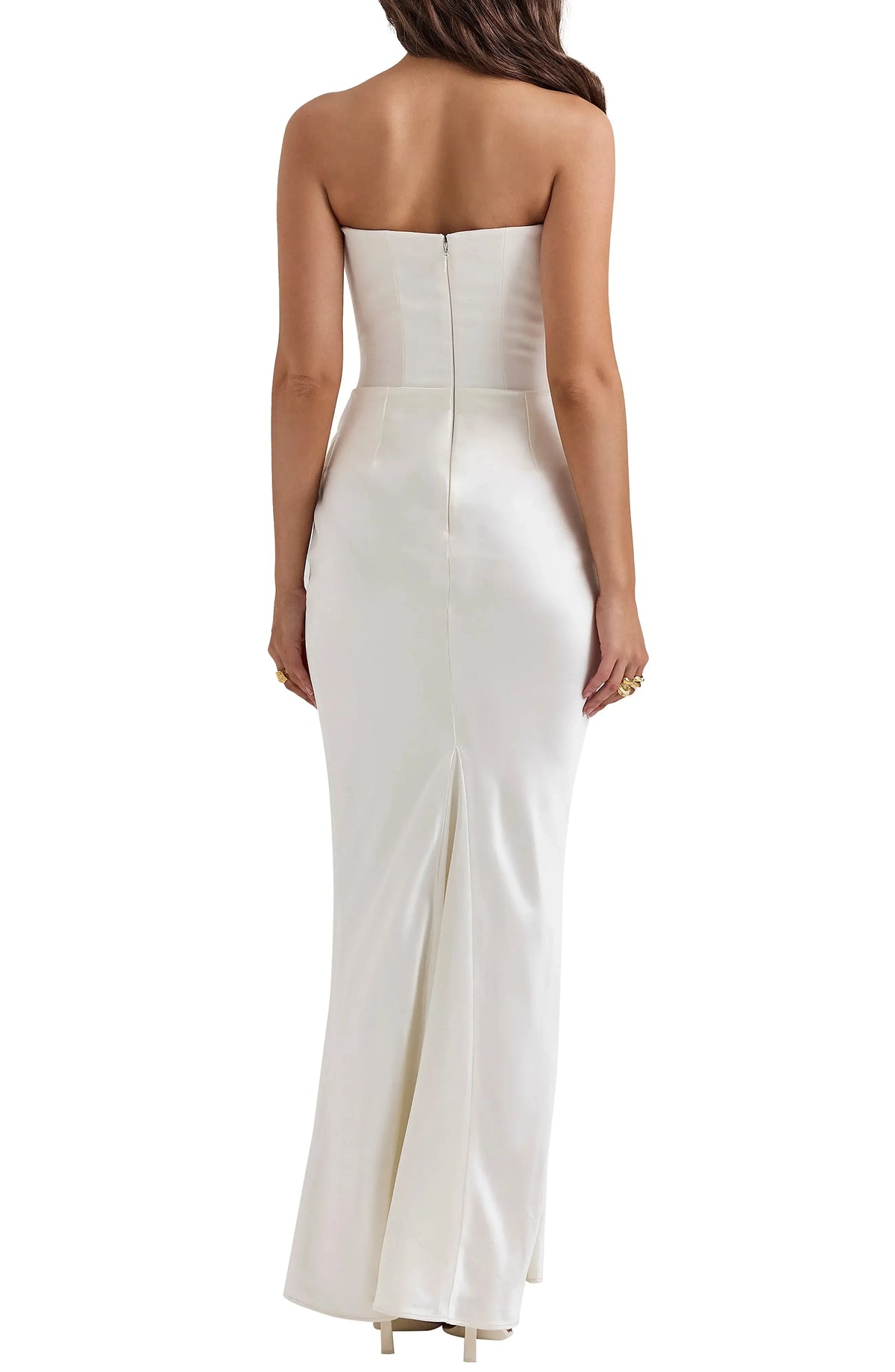 Sleek Trumpet Strapless Sleeveless Zipper Back Floor Length For Ladies Evening Dress by YiHuiw