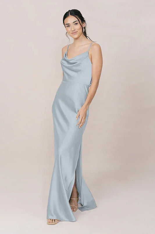 Mermaid Spaghetti Strap High Slit Floor-Length Wedding Dress - Yihuiw by Yihuiw