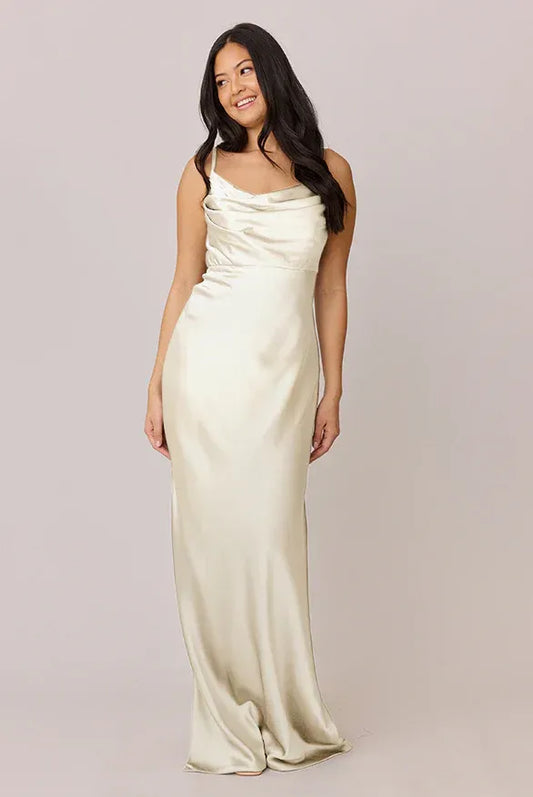 Mermaid Spaghetti Strap Satin High Slit Wedding Dress - Yihuiw by Yihuiw
