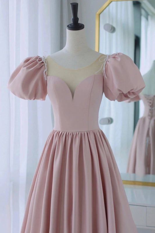 Spaghetti Straps Tulle Short Prom Dress Pink A-Line Evening Party Dress simple gentle atmospheric and unique desi Bring summer colors to enhance white by YiHuiw