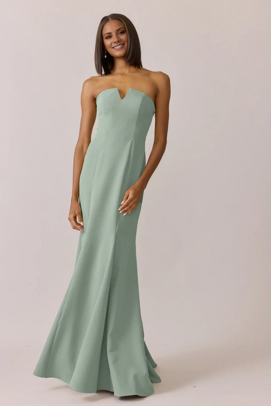 Mermaid Strapless Crepe Wedding Dress - Yihuiw by Yihuiw