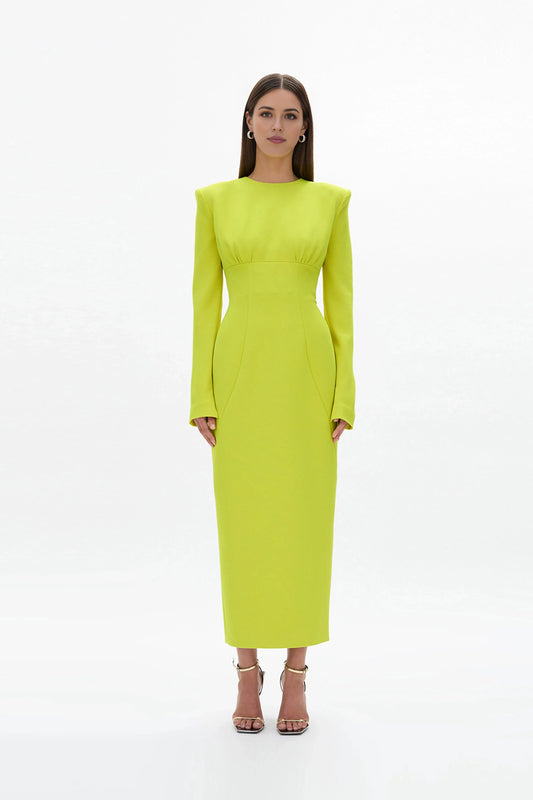 Structured Sheath Crew Neck Long Sleeve Zipper Back Floor Length For Sale Prom Dress by YiHuiw