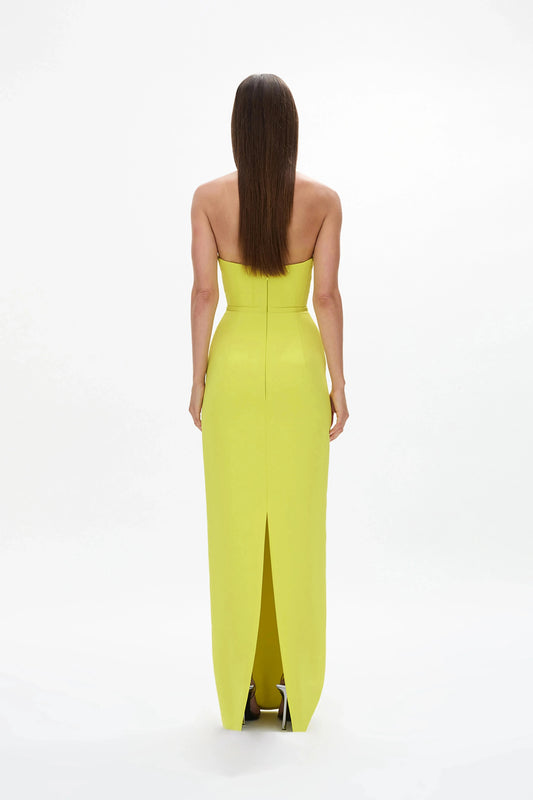 Structured Sheath Halter Neck Sleeveless Zipper Back High Slit Floor Length For Women Prom Dress by YiHuiw