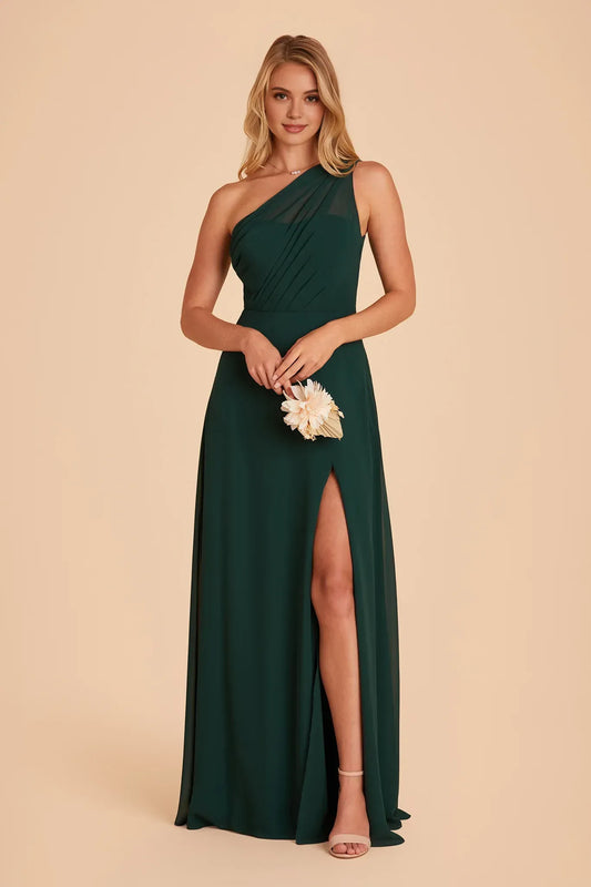 A-Line One-Shoulder Floor-Length Wedding Dress - Yihuiw by Yihuiw