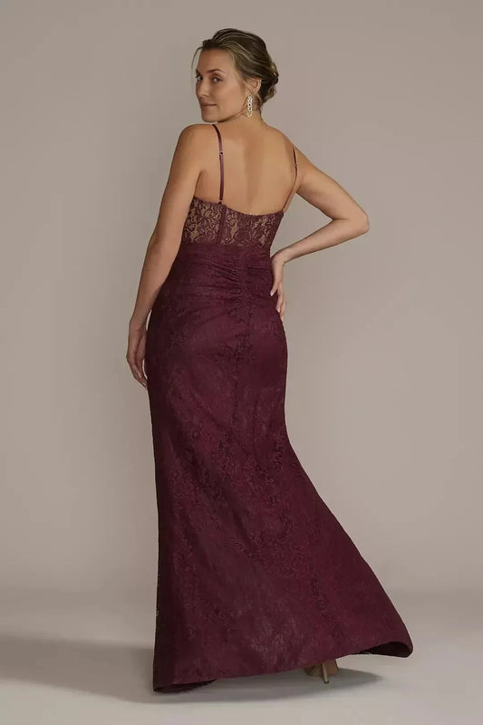 Stylish Mermaid Cowl Neck Sleeveless Lace Back Floor Length Mother of the Bride Dress by YiHuiw