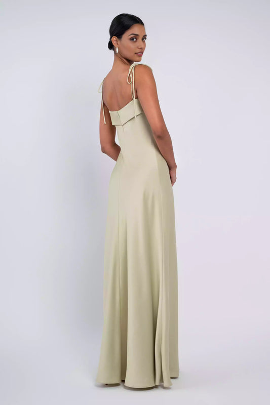 Sweet shoulder straps with diagonal cut luxury satin fine shoulder straps, straight neckline, back middle zipper, Bridesmaid Dresses