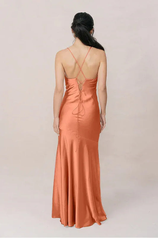 Mermaid Cowl Neck Lace High Slit Wedding Dress - Yihuiw by Yihuiw